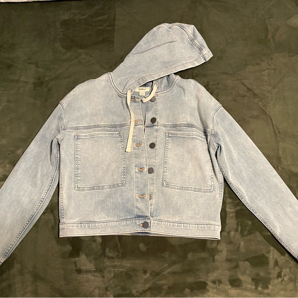 Up West Denim Hooded Button Jacket